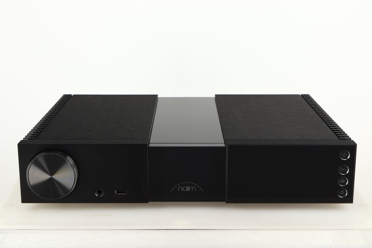 Front view of a used Naim NSC 222 Streaming Pre Amplifier in a black finish