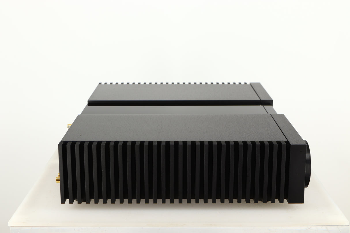 Left side view of a used Naim NSC 222 Streaming Pre Amplifier in a black finish