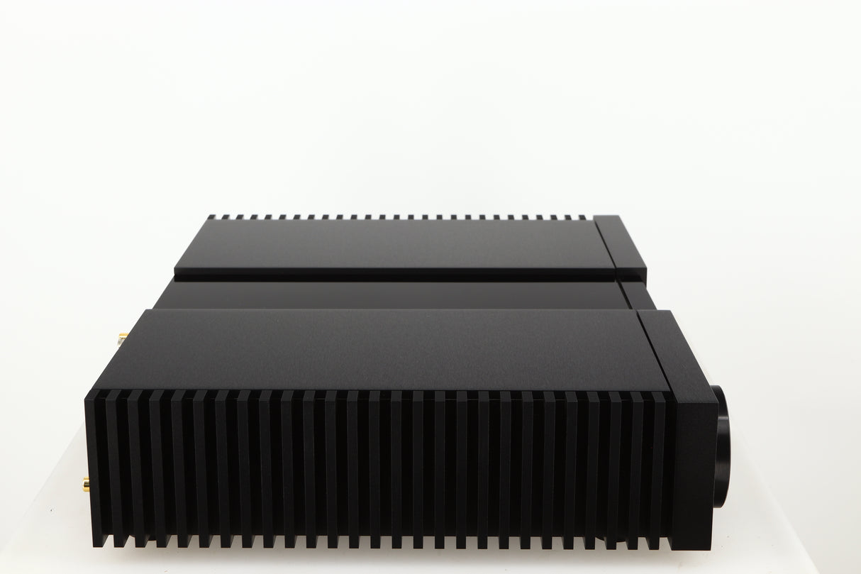 Left side view of a used Naim NSC222 Pre Amplifier in a black finish