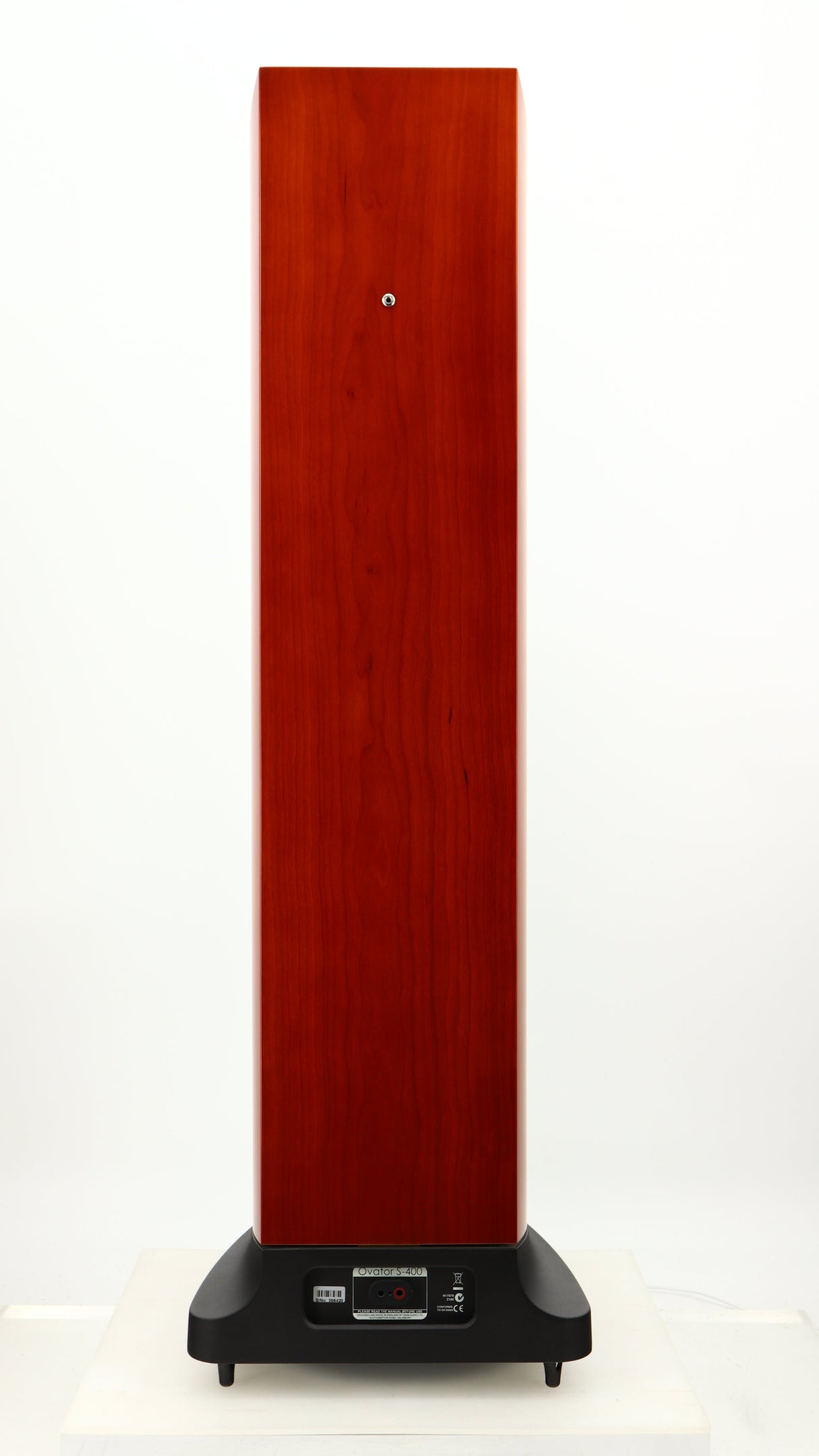 Rear view of a used Naim S-400 Ovator Floorstanding Speaker in a cherry finish