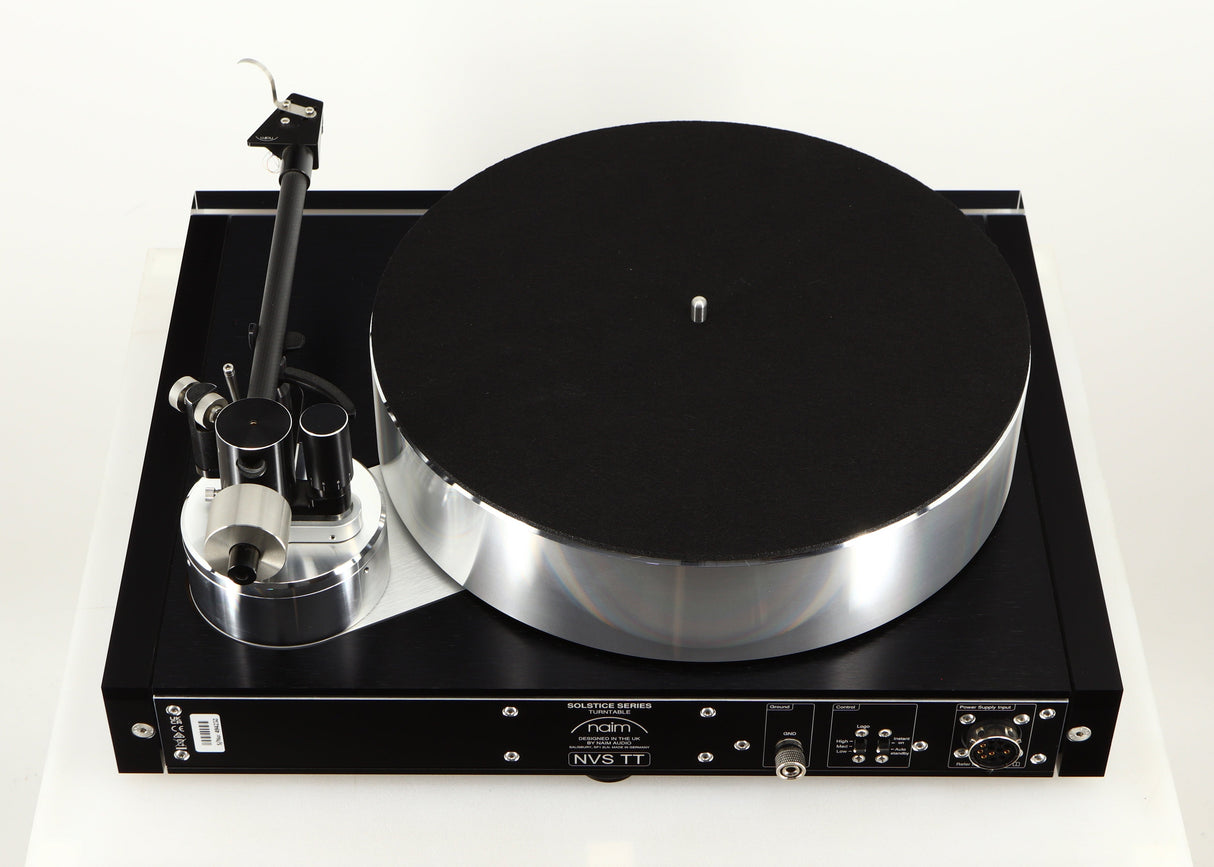 Rear view of a used Naim Solstice Turntable Package in a black finish