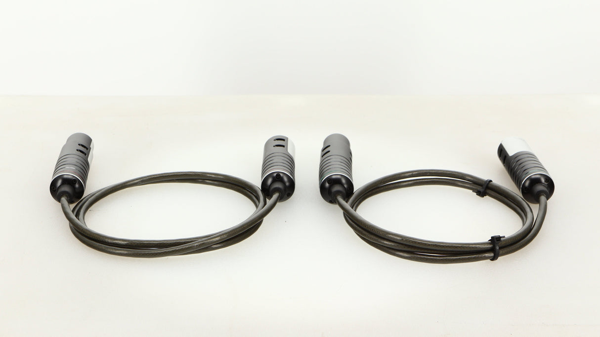 Rear view of used Naim Super Lumina 4PIN DIN-XLR Interconnect Cables in a black finish