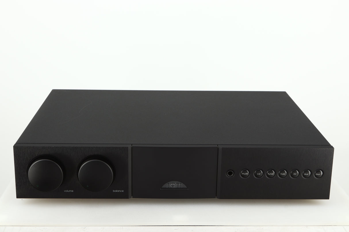 Front view of a used Naim Supernait 2 Integrated Amplifier in a black finish