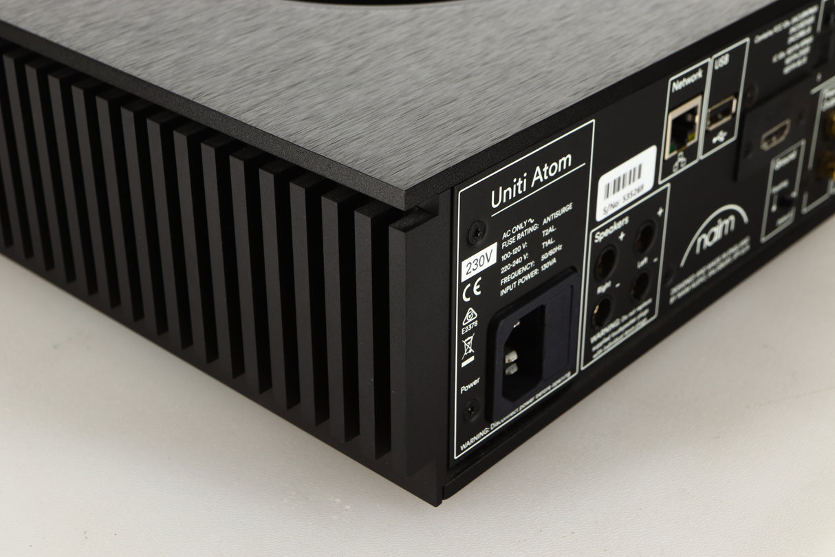 Rear left corner view of a used Naim Uniti Atom HDMI Integrated System