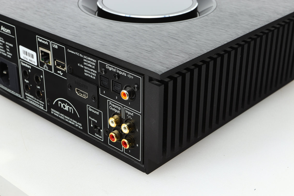 Rear right corner view of a used Naim Uniti Atom HDMI Streaming Amplifier