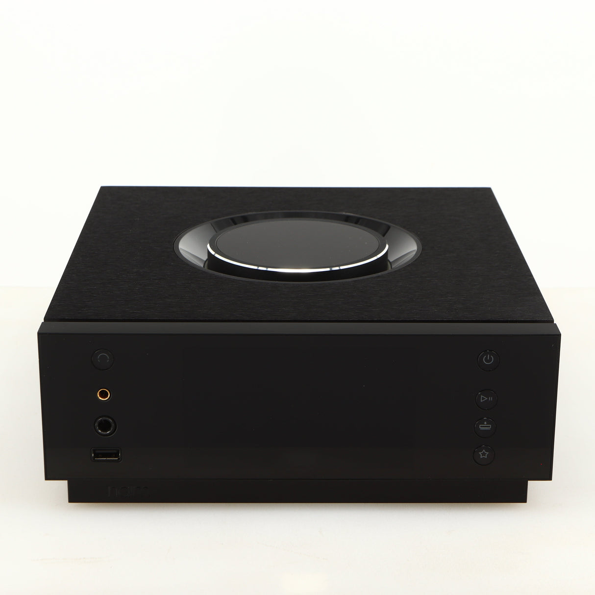 Front view of a used Naim Uniti Atom Headphone Edition Streaming Amplifier in a black finish