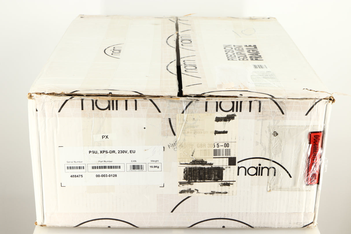 Box for a used Naim XPS DR Power Supply in a black finish