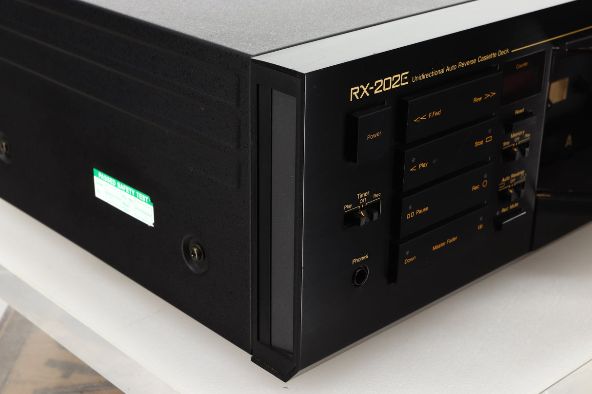 Front left corner view of a used Nakamichi RX-202E Cassette Deck