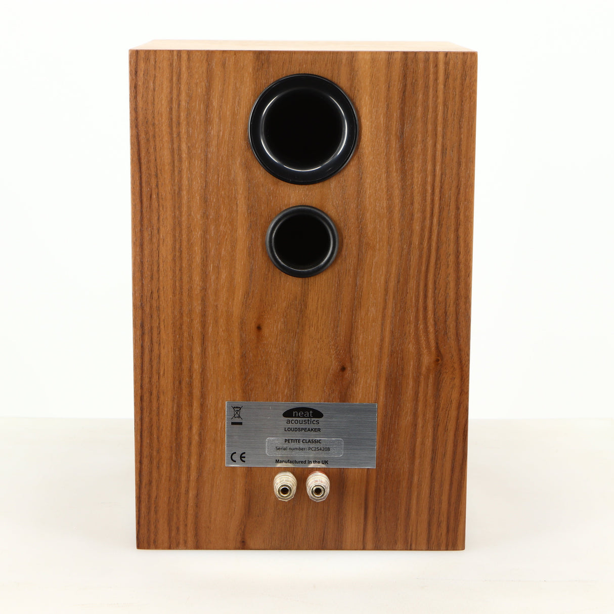 Rear view of a used Neat Petite Classic Standmount Speaker in a walnut finish