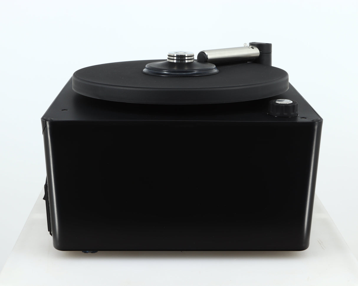 Left side view of a used Okki Nokki One Record Cleaning Machine in a black finish