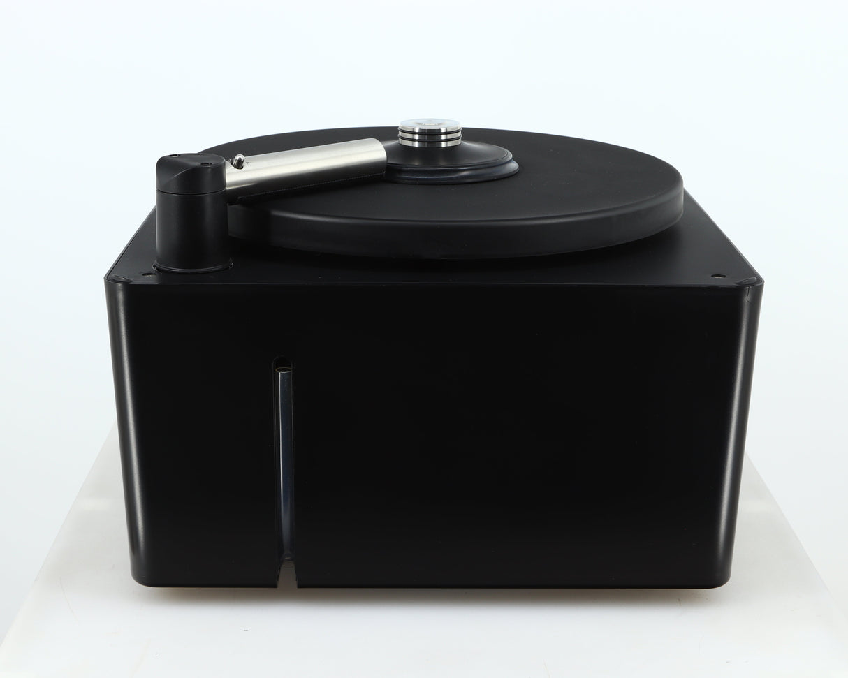 Right side view of a used Okki Nokki One Record Cleaning Machine in a black finish