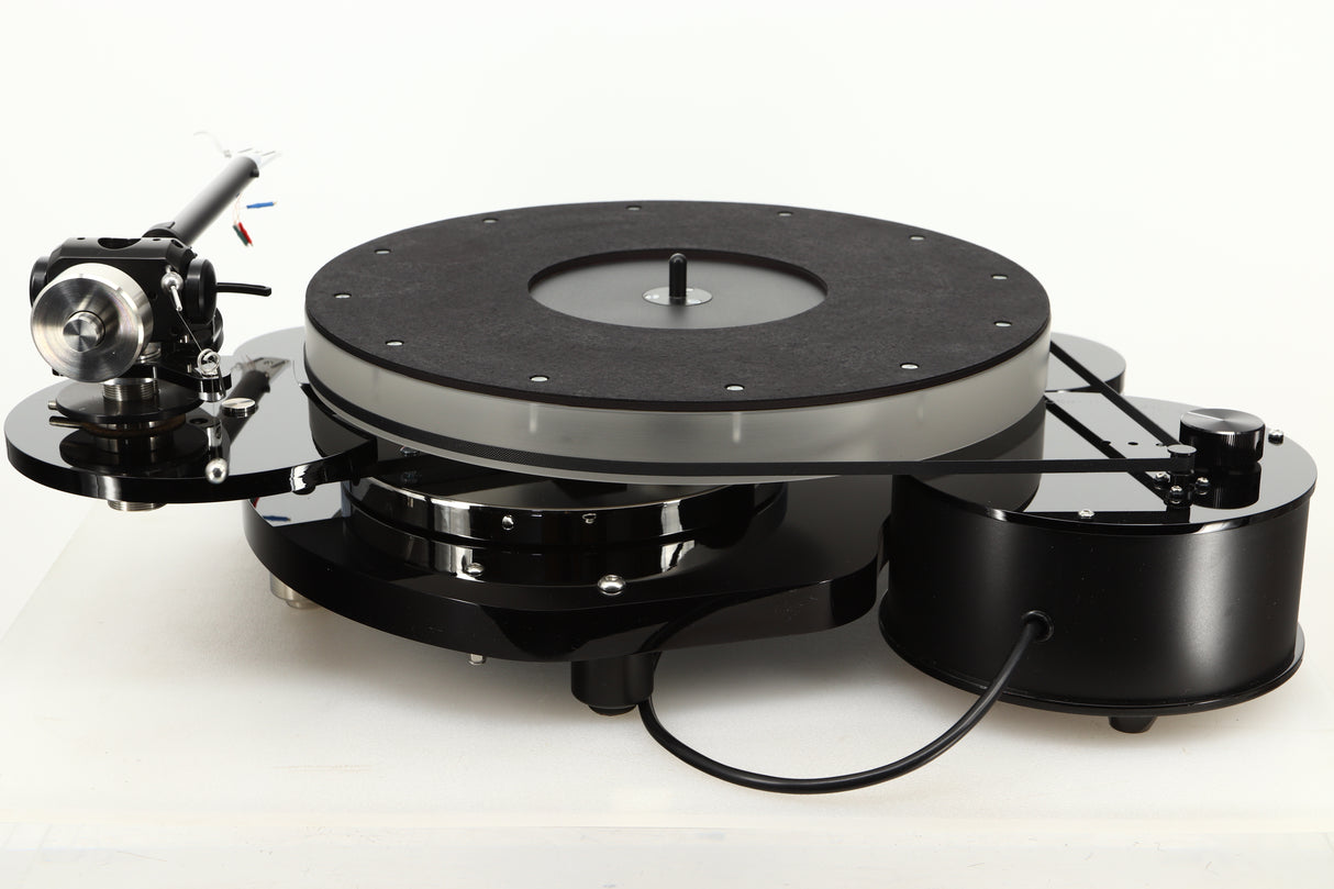 Rear view of a used Origin Live Calypso Mk5 Turntable with Encounter MK5 Tonearm