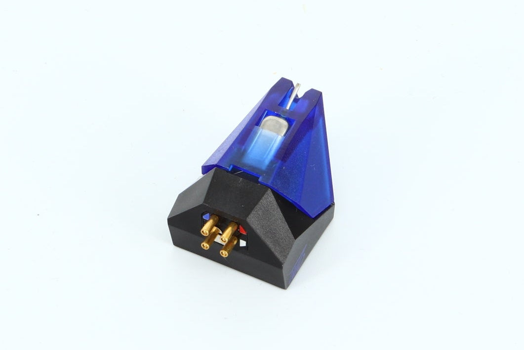 Rear left angle of a used Ortofon 2M Blue MM Cartridge