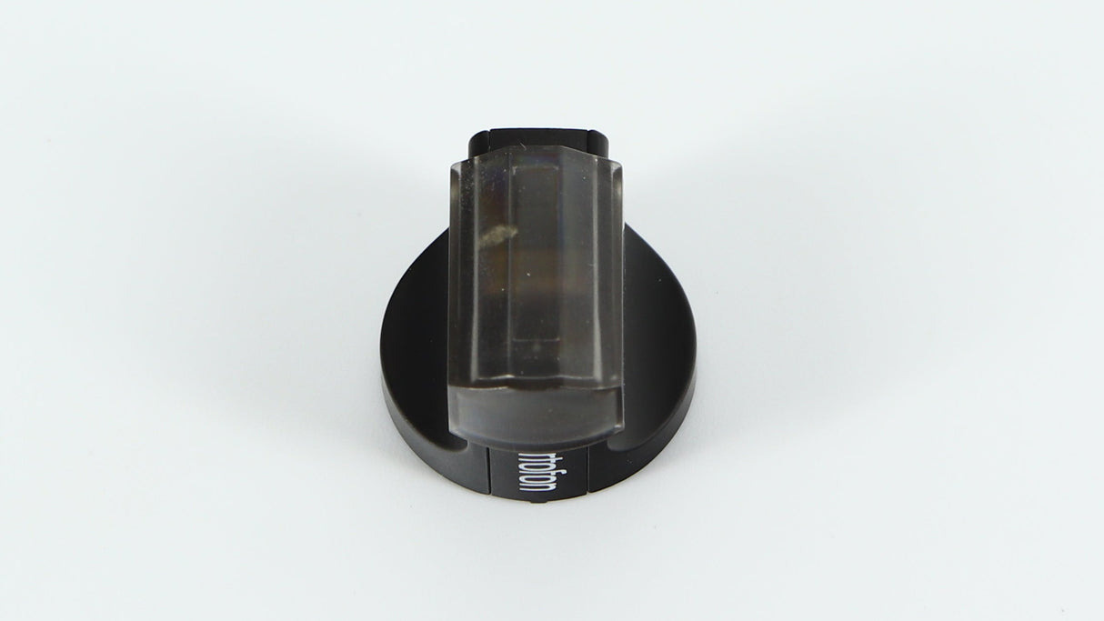 Front view of a used Ortofon Cadenza MC Cartridge in a black finish showing Stylus Guard