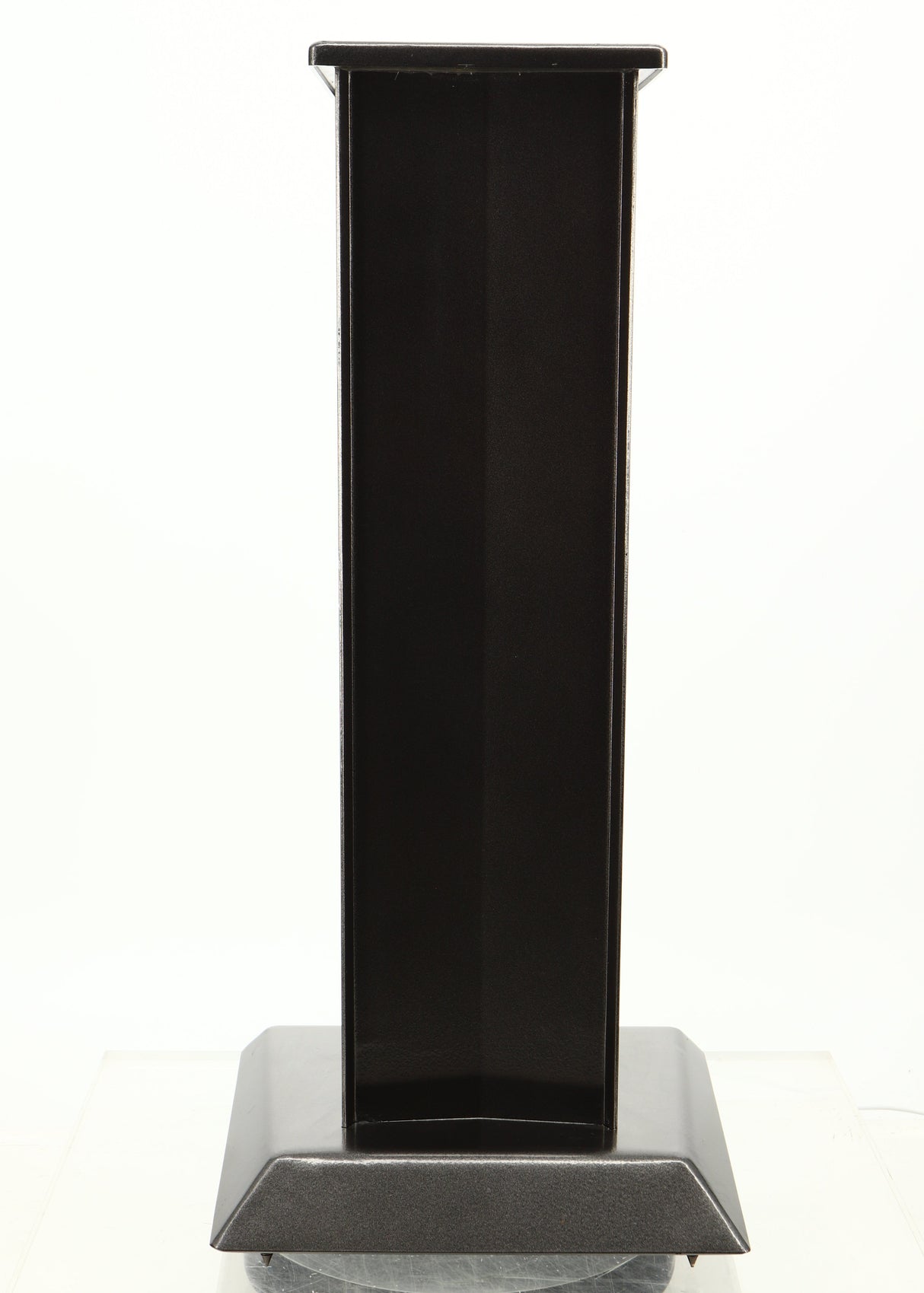 Rear view of a used Partington Dreadnought Ultima 60cm Speaker Stand in a black mirror finish