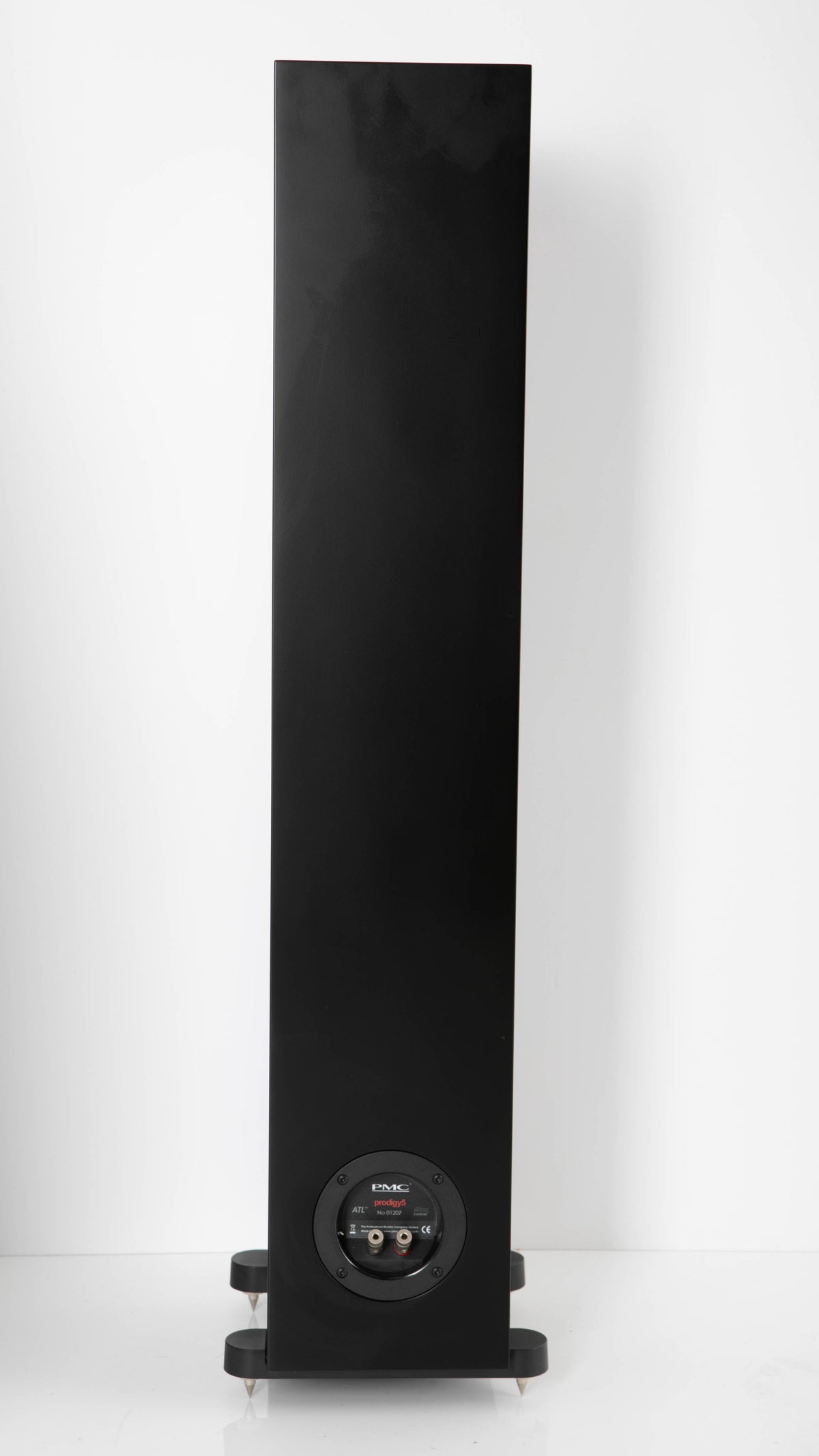 Rear view of a used PMC Prodigy5 Floorstanding Speaker in a Black finish