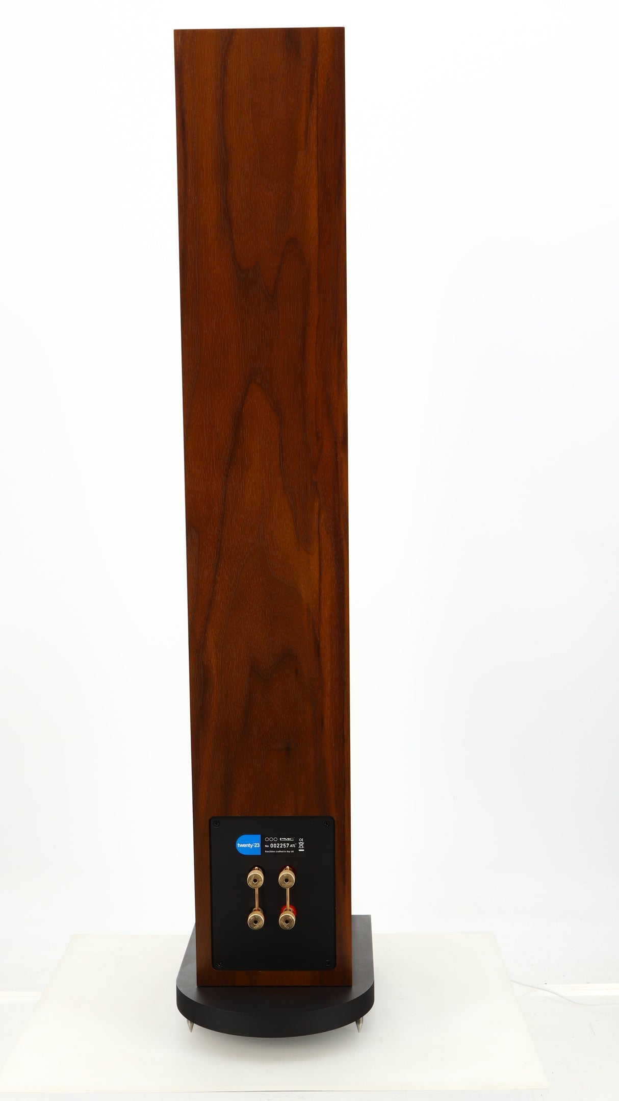 Rear view of a used PMC Twenty 23 Floorstanding Speaker in a walnut finish