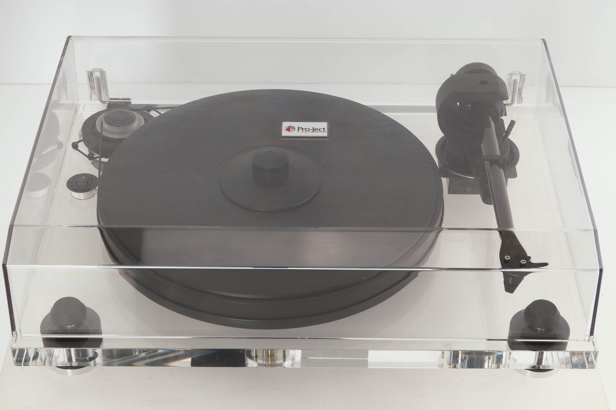 Top view of a used Pro-Ject 2 Xperience DC Acryl Turntable with Ortofon 2M Black Cartridge