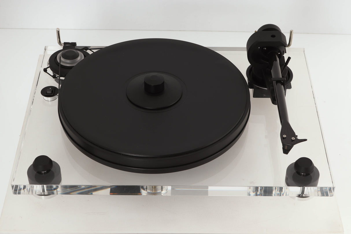 Top view of a used Pro-Ject 2 Xperience DC Acryl Turntable with Ortofon 2M Black Cartridge