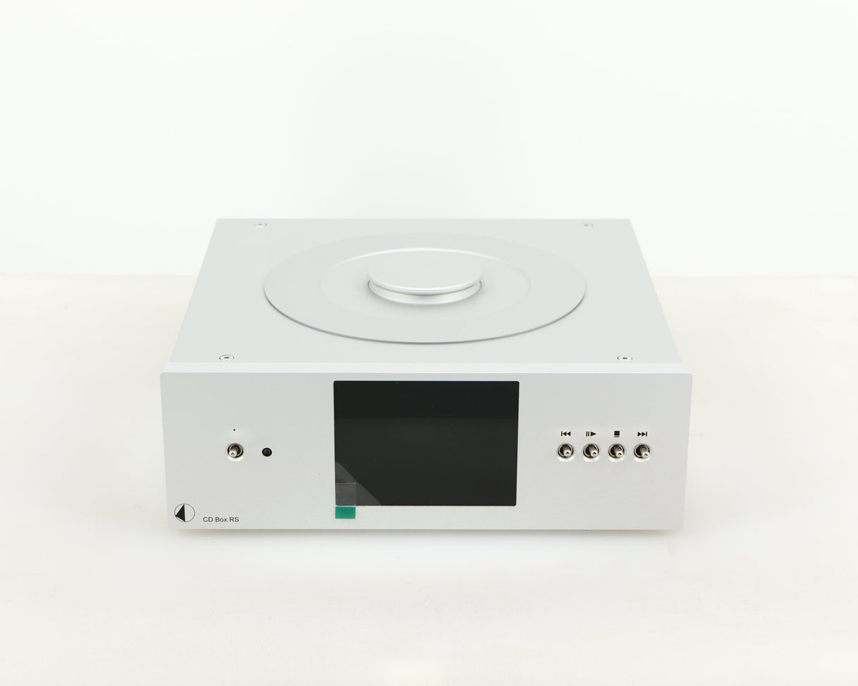 Front view of a used Pro-Ject CD Box RS CD Transport in a silver finish
