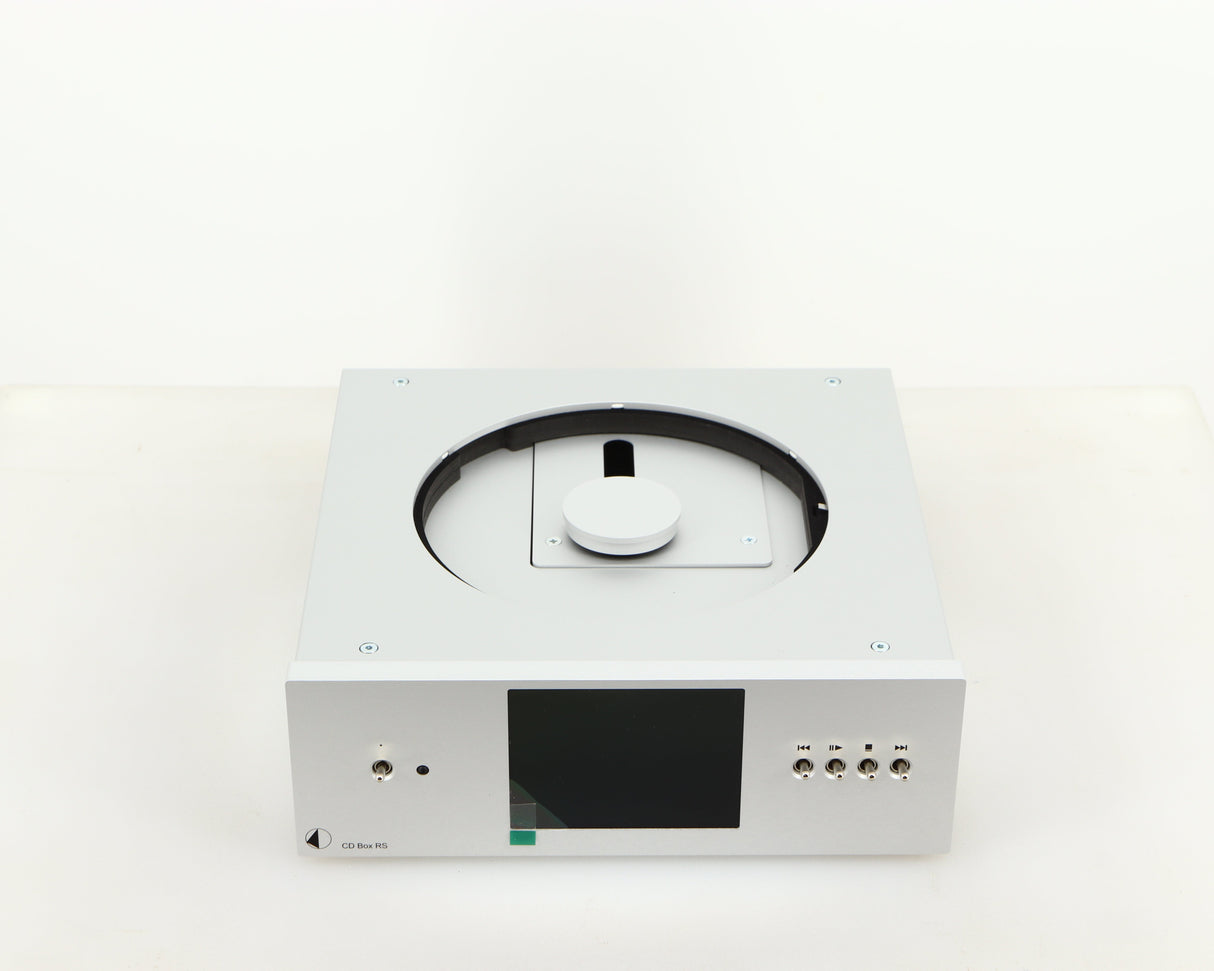 Top of a used Pro-Ject CD Box RS CD Transport in a silver finish