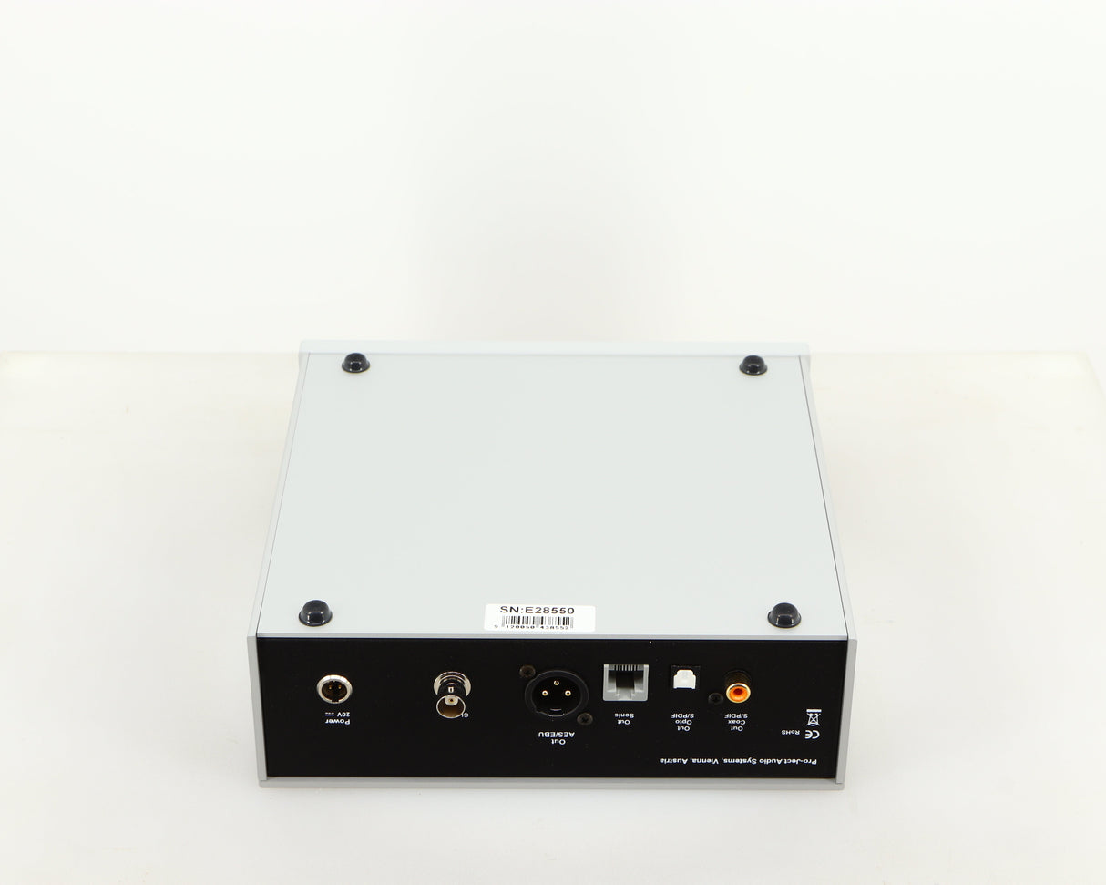 Underside of a used Pro-Ject CD Box RS CD Transport in a silver finish