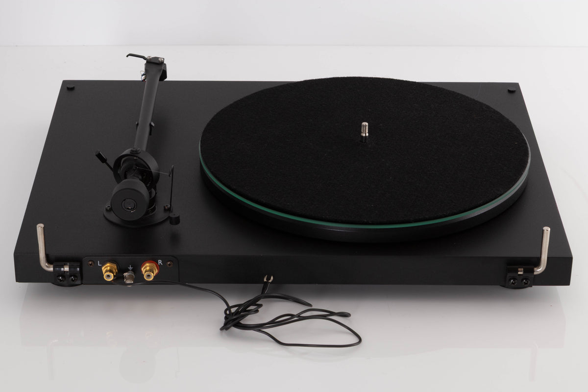 Rear view of a used Pro-ject P2 Turntable / Goldring 2 Cartridge in a Black finish