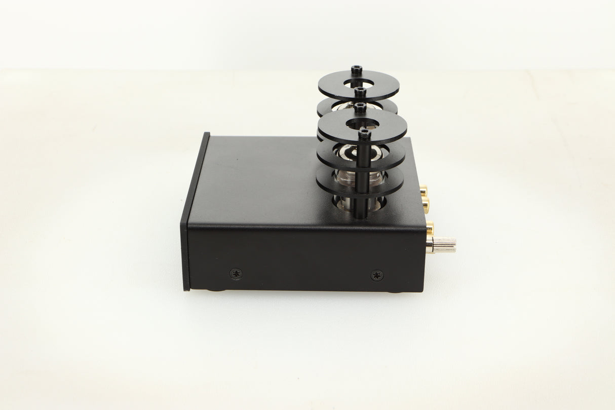 Side view of a used Pro-Ject Tube Box E Phonostage in Black finish