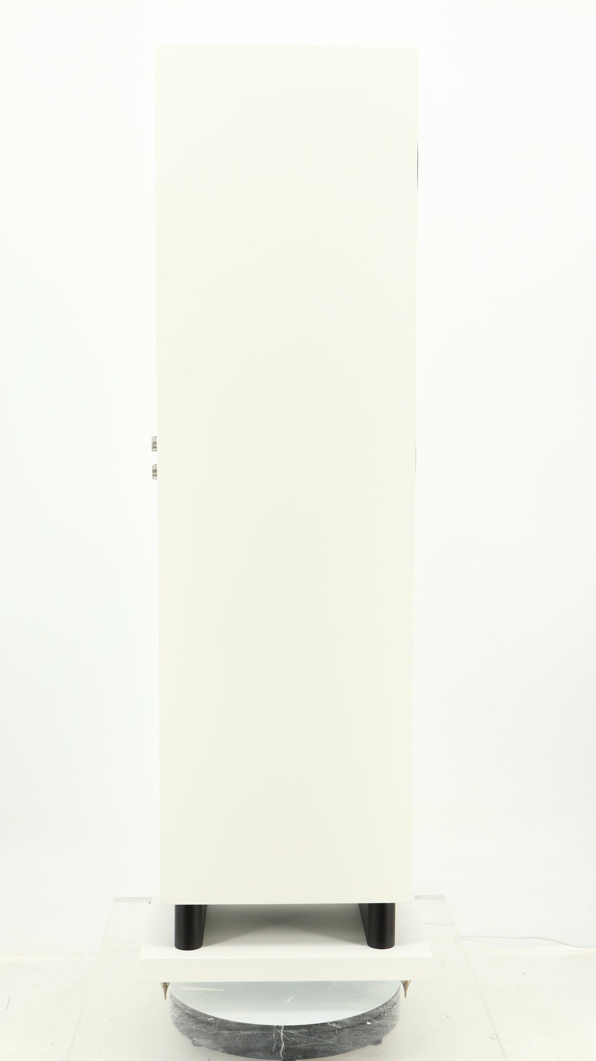 Left side view of a used Proac Response DT8 Floorstanding Speaker in a white finish