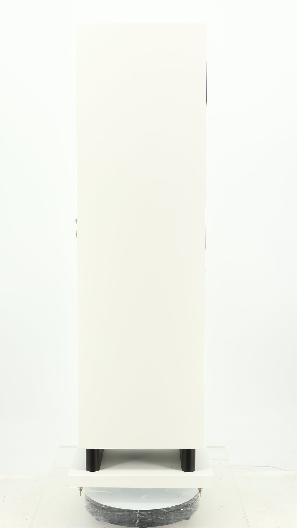 Left side view of a used Proac Response DT8 Floorstanding Speaker in a white finish