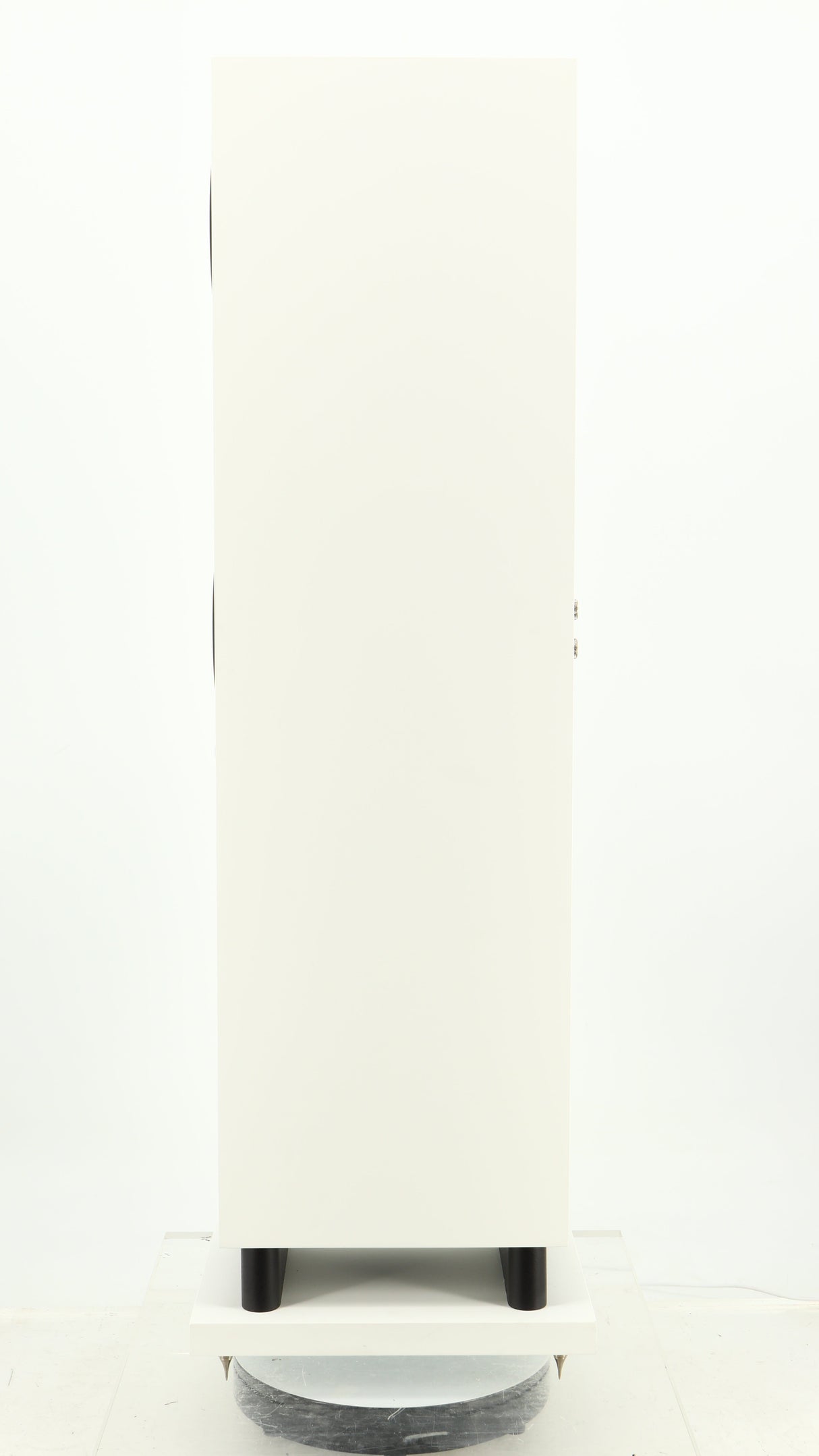 Right side view of a used Proac Response DT8 Floorstanding Speaker in a white finish