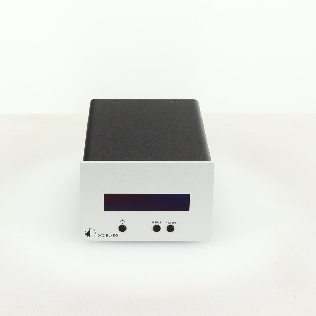 Front view of a used Project DAC Box DS in a silver finish