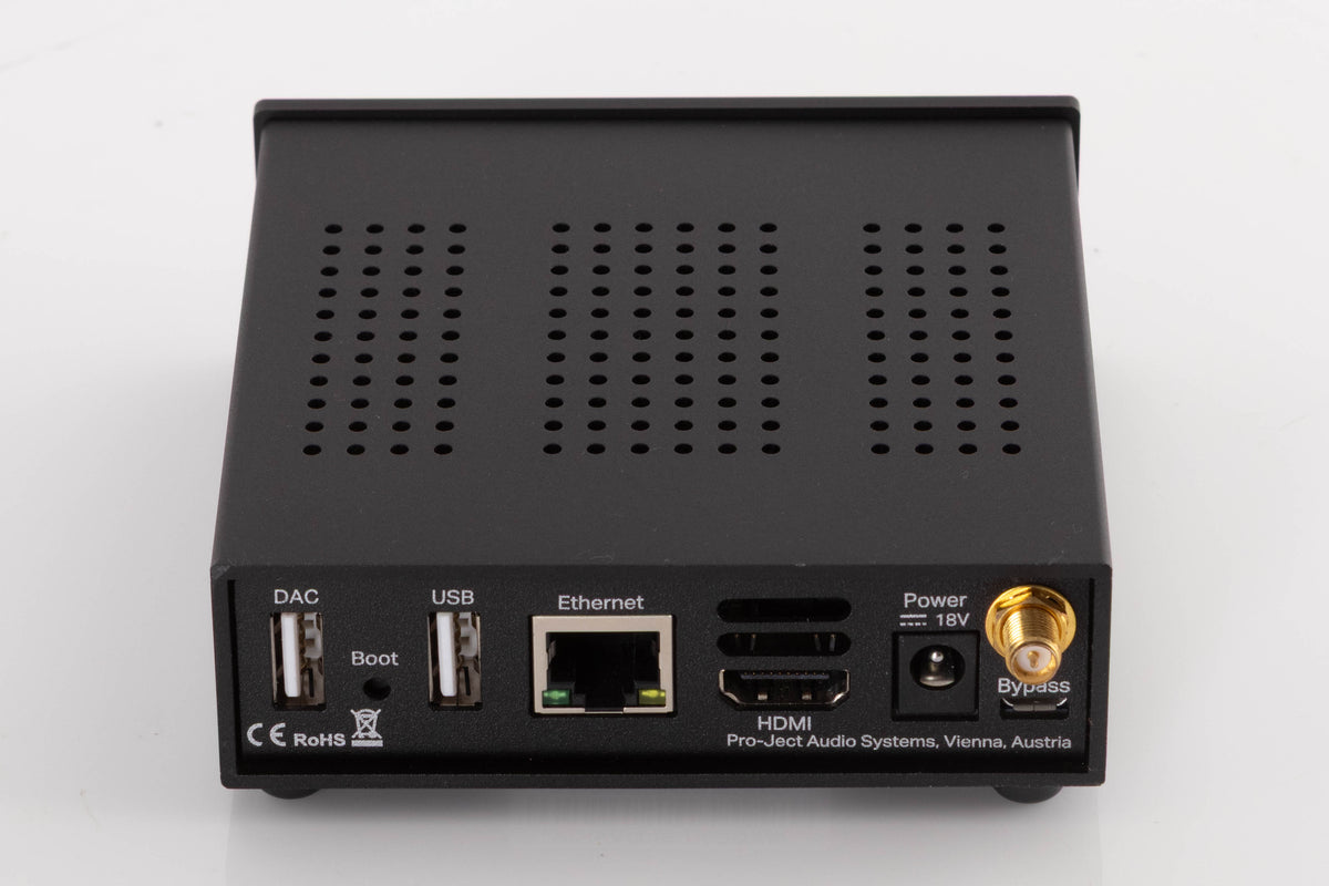 Rear view of a used Project Streambox S2 Ultra Network Streamer in a Black finish