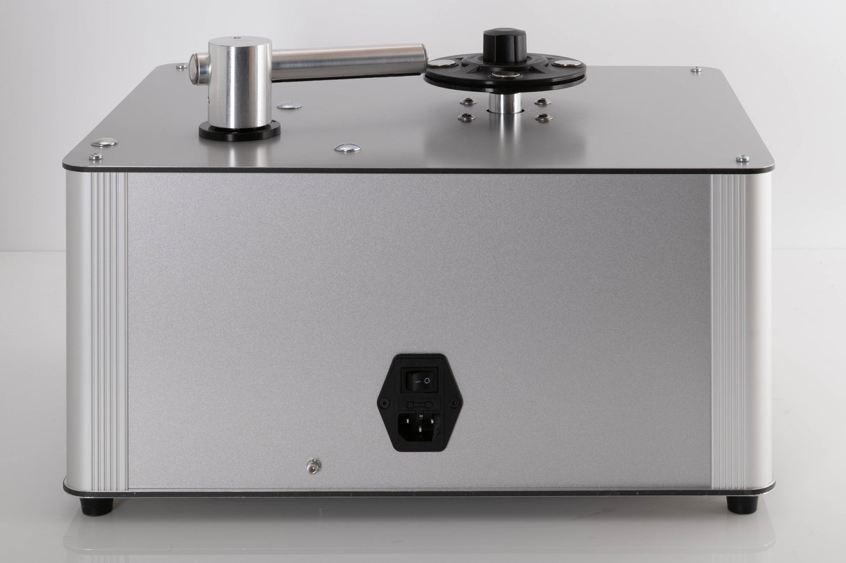Rear view of a used Project VC-S3 Record Cleaning Machine in a Silver finish showing Mains Input