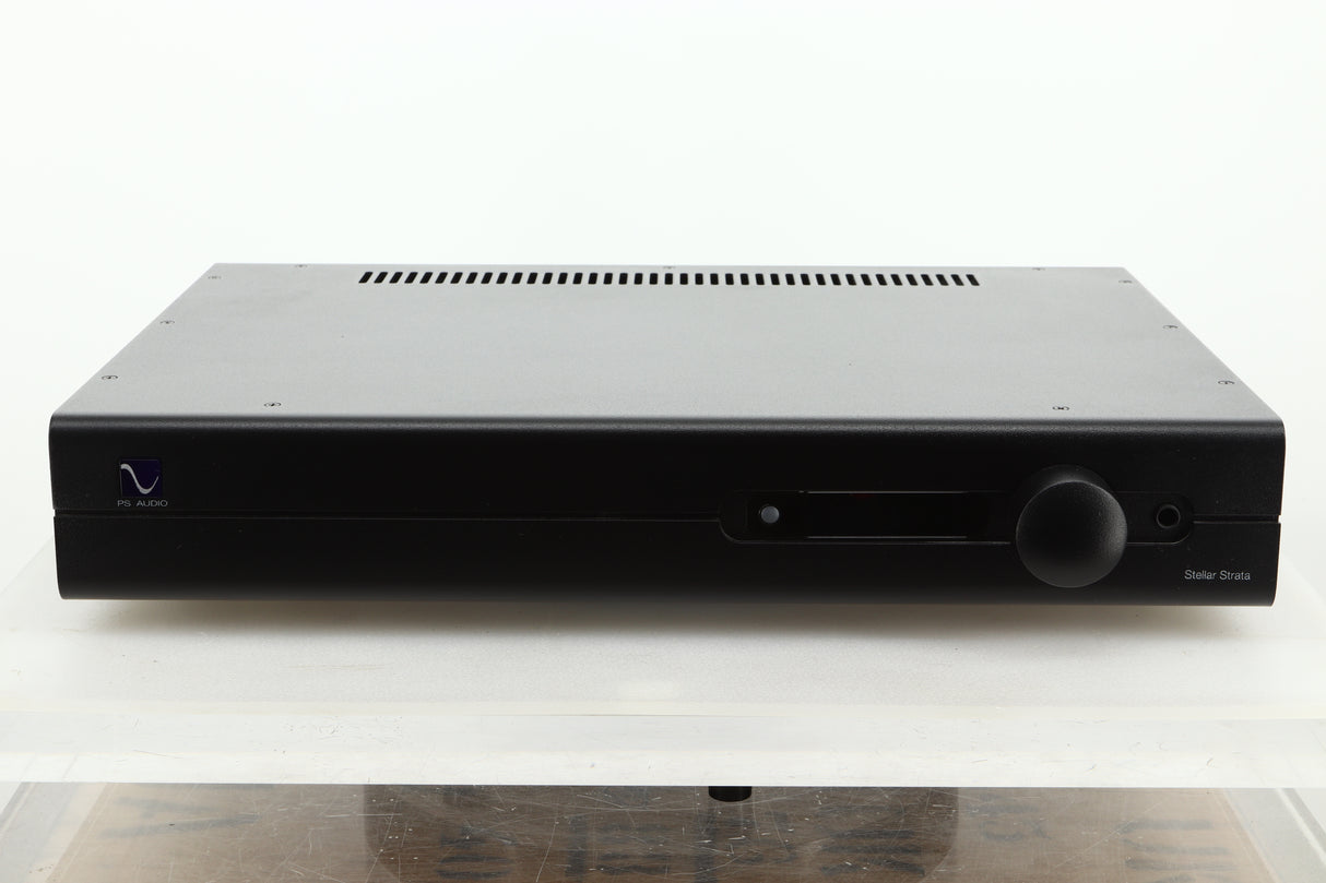 Front view of a used PS Audio Stellar Strata Mk1 Integrated Amplifier in black finish