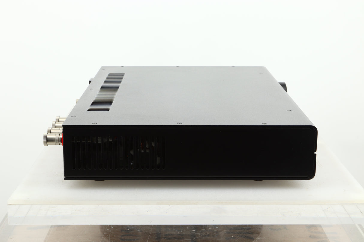 Side view of a used PS Audio Stellar Strata Mk1 Integrated Amplifier in black finish