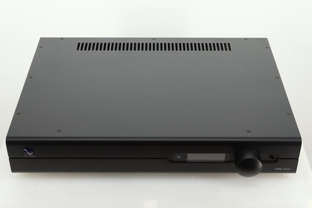 Top view of a used PS Audio Stellar Strata Mk1 Integrated Amplifier in black finish