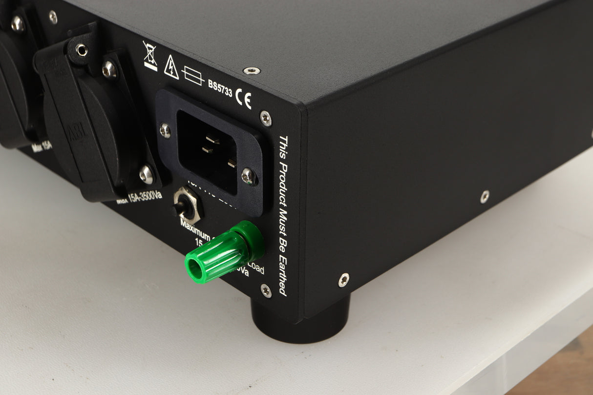 Rear right corner view of a used Puritan Audio Laboratories PSM156 Studio Master Mains Purifier