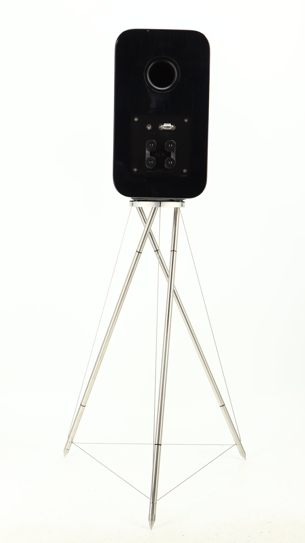 Rear view of a used Q Acoustics Concept 300 Standmount Speaker W/ Stand in a black finish