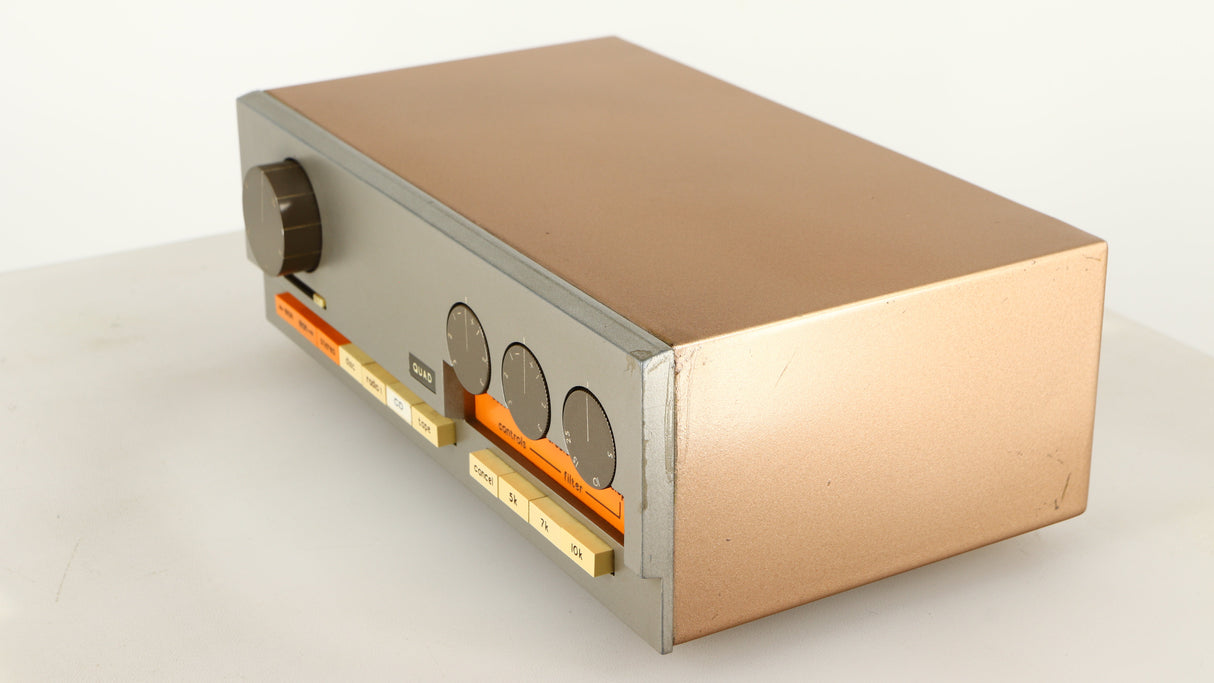 Front right corner of a used Quad 33 Pre Amplifier