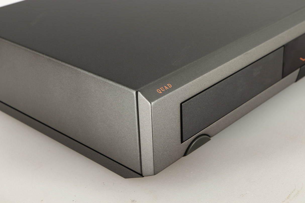 Front left corner of a used Quad 67 CD Player
