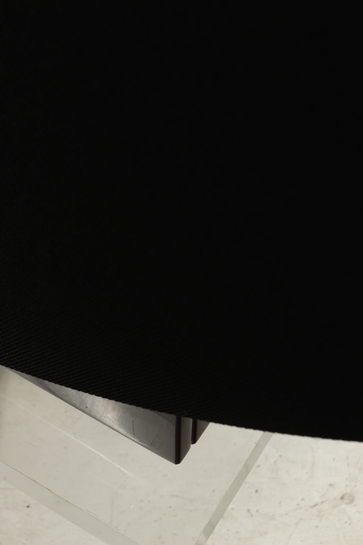 Close up of a used Quad ESL-2812 Floorstanding Speaker in a black finish showing light scratch on front