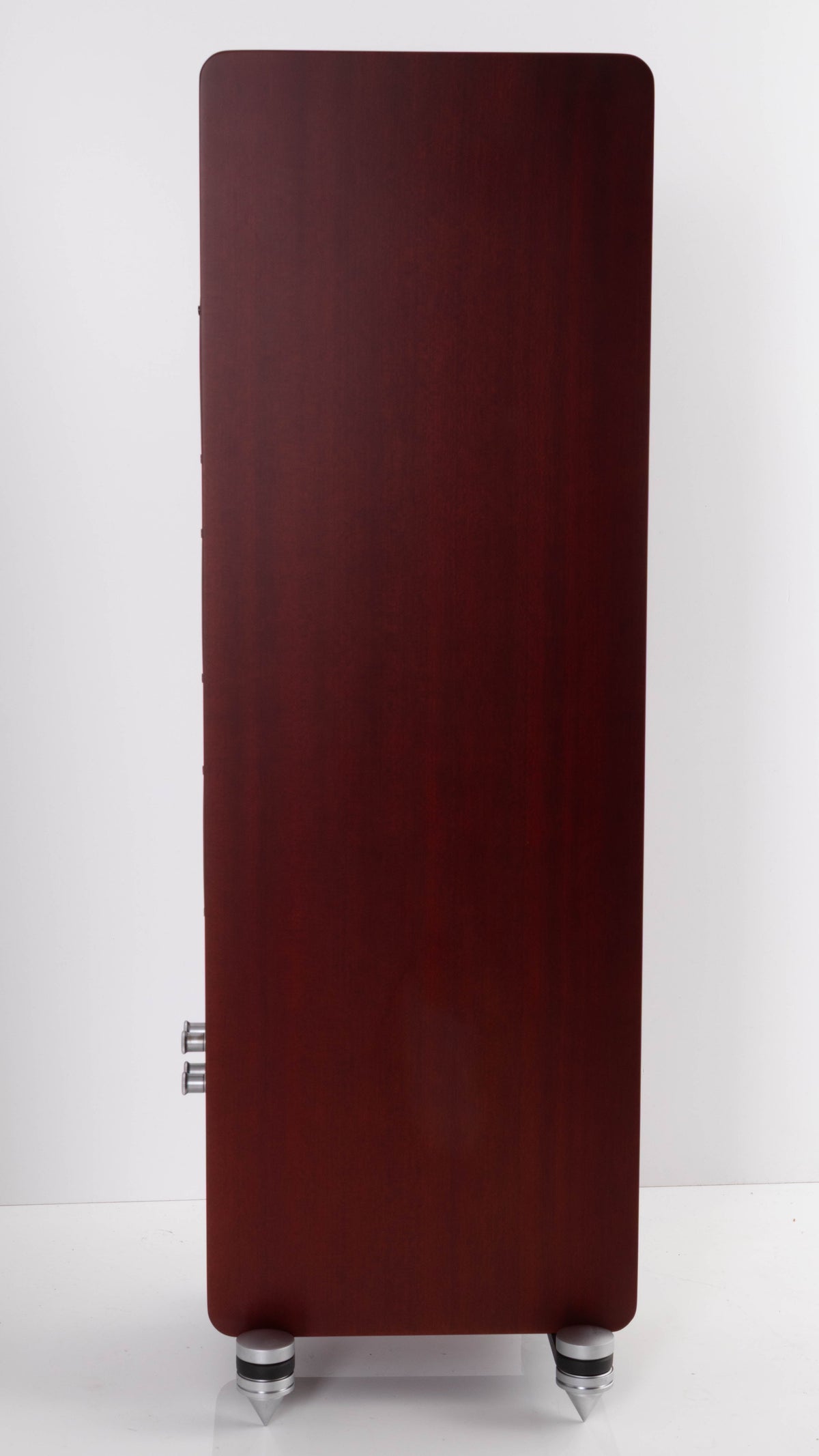 Left side view of a used Quad S-4 Floorstanding Speaker in a Sapele Mahogany finish