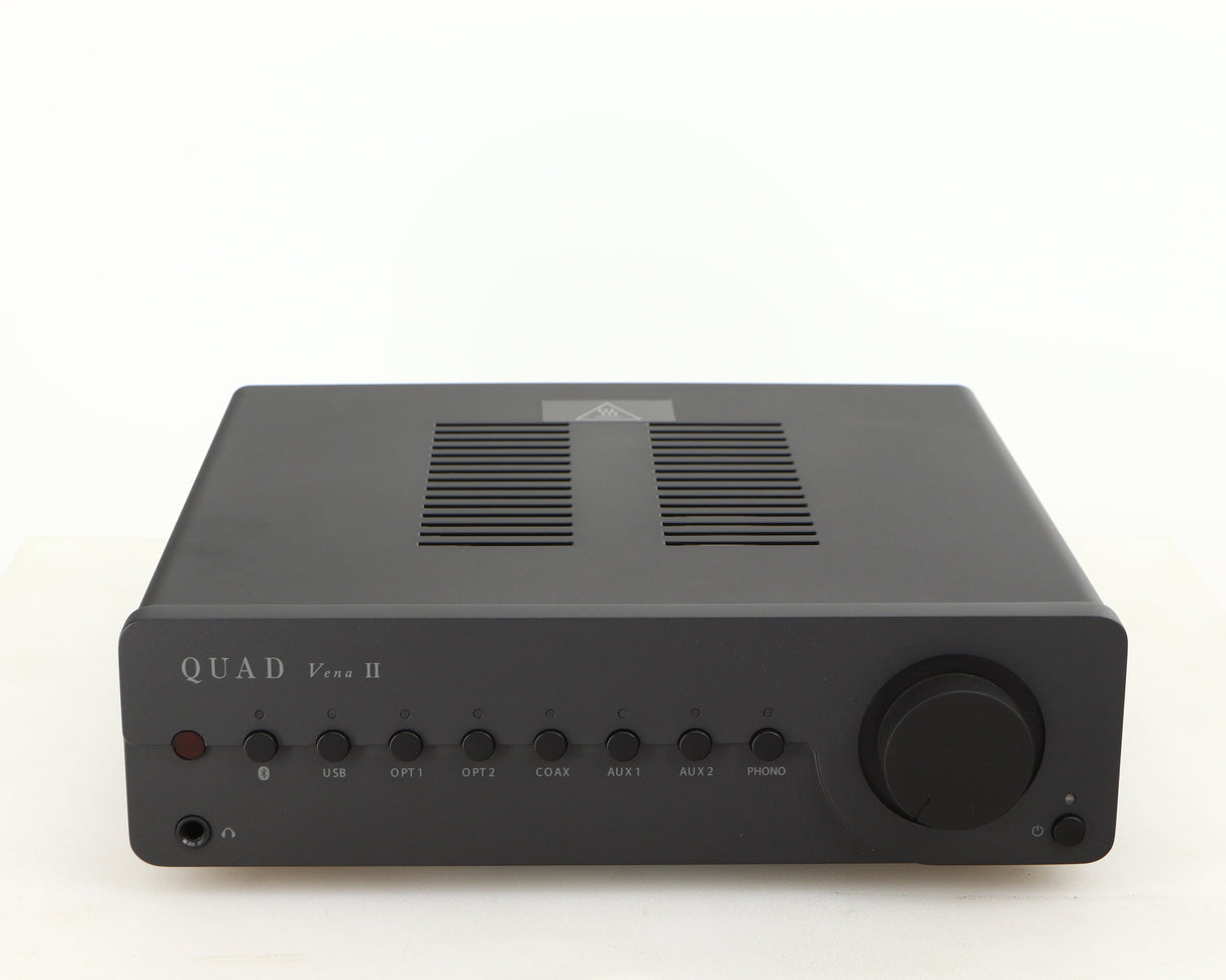 Front view of a used Quad Vena II Integrated Amplifier in a lancaster grey finish
