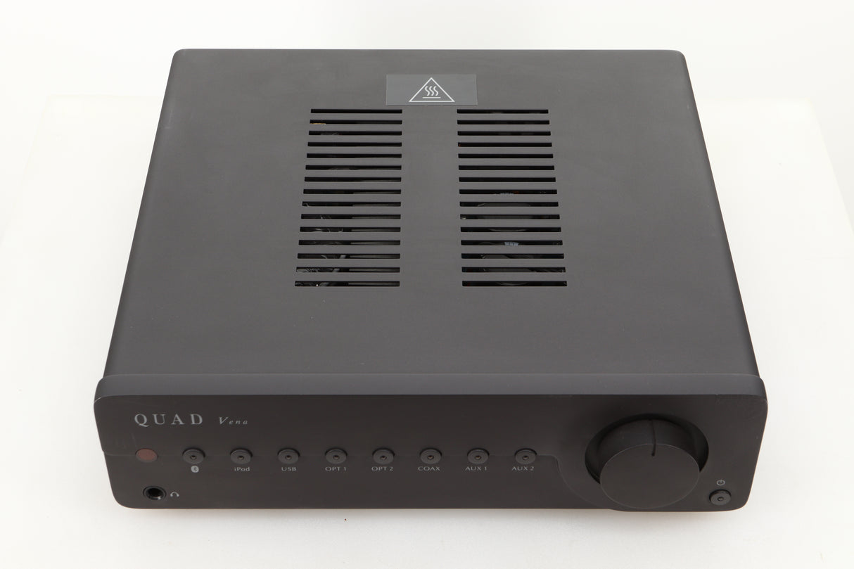 Top view of a used Quad Vena Integrated Amplifier in Lancaster Grey finish