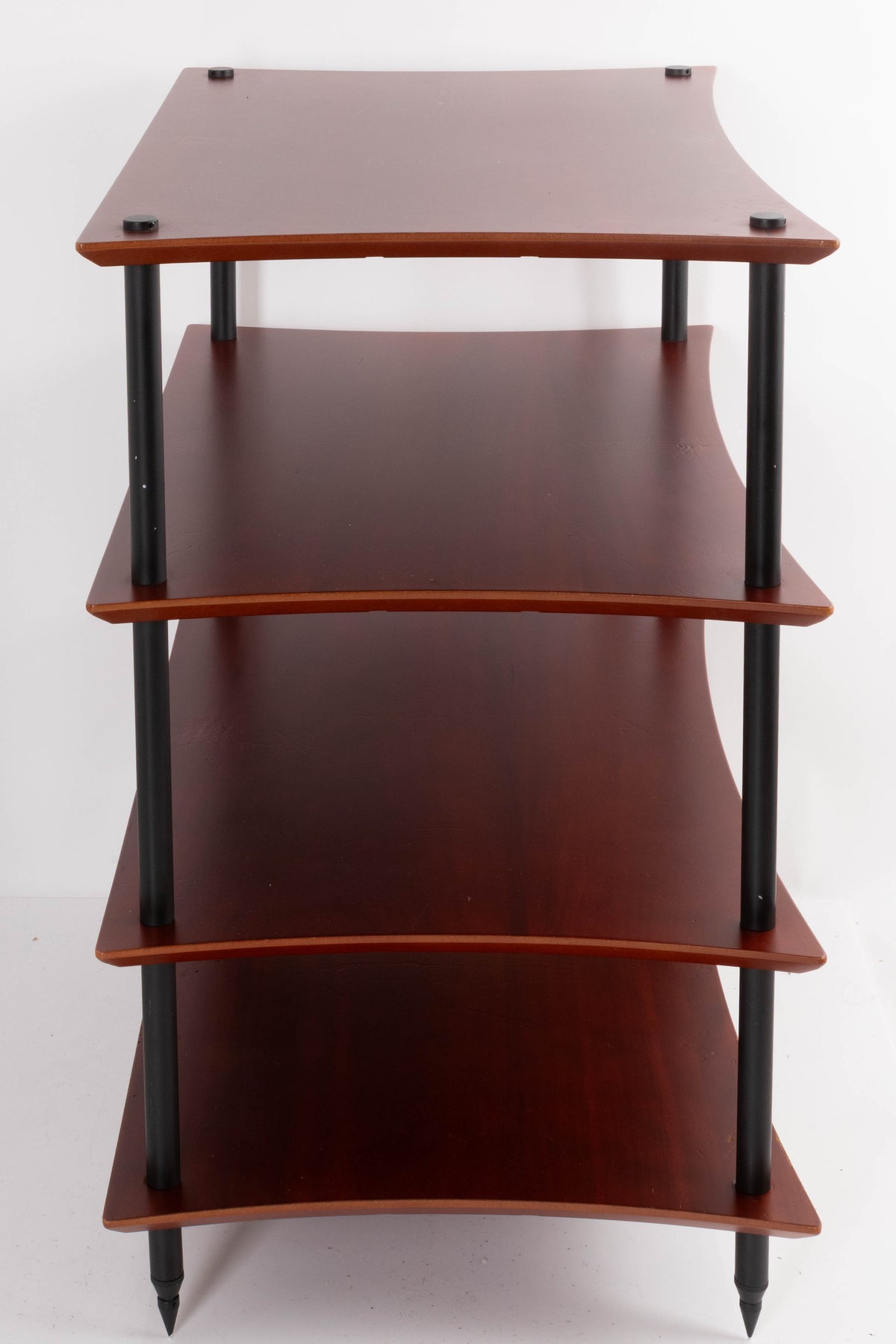 Right side view of a used Quadraspire 4 Shelf Hifi Stand in a Dark Cherry / Black finish