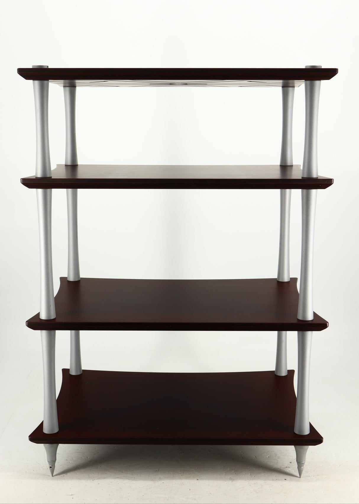 Rear view of a used Quadraspire Q4 EVO Hifi Support in a dark cherry finish