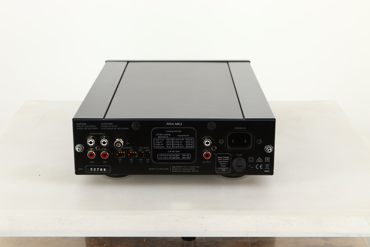 Rear view of a used Rega Aria Mk3 Phonostage