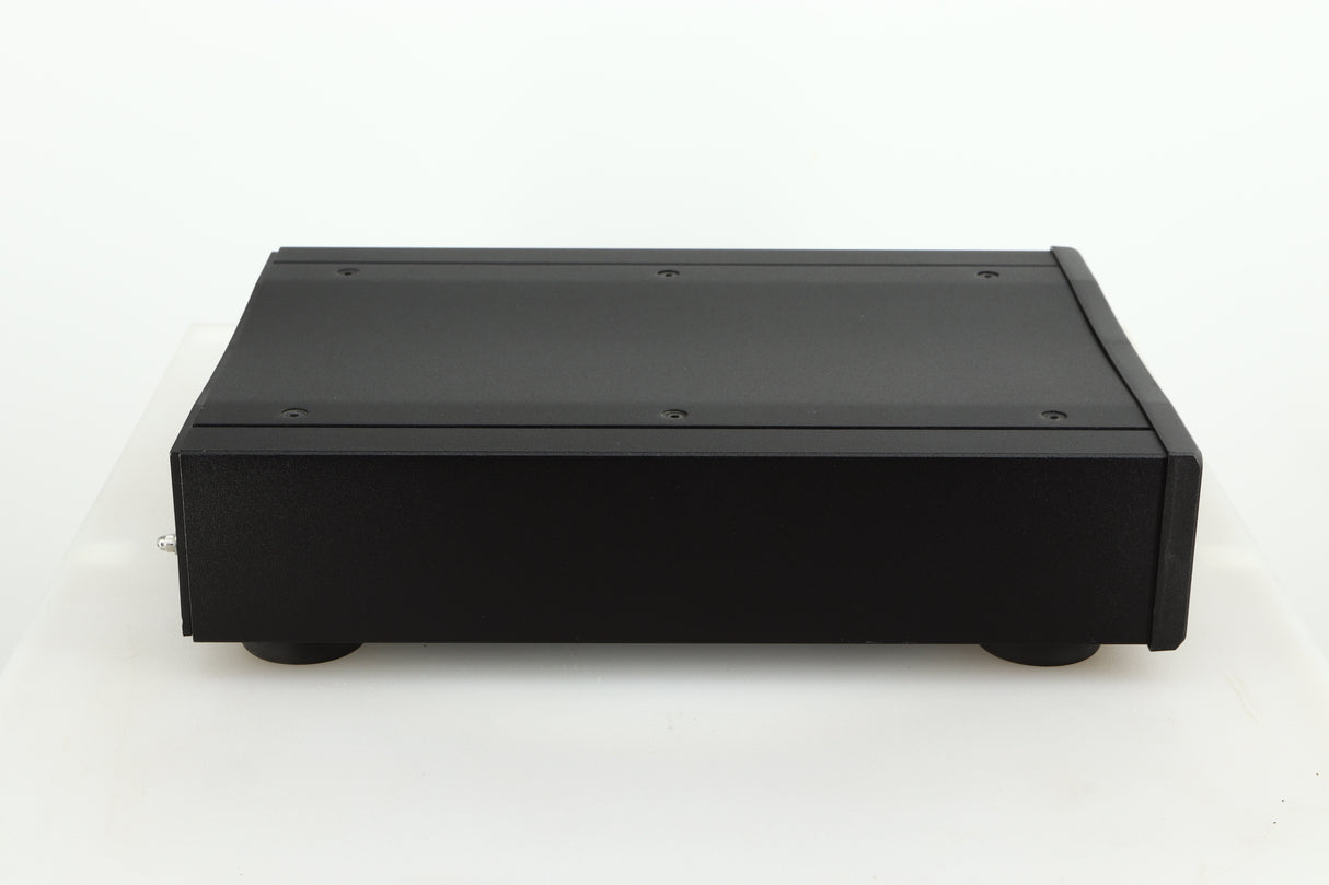 Left side view of a used Rega DAC-R Digital Analogue Converter in a black finish