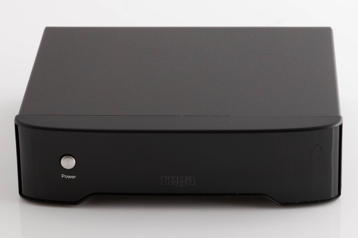 Front view of a used Rega FONO MM Phonostage in a Black finish